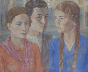 Шемснур. Группа с автопортретом. 1937. Х., м. 55х65.