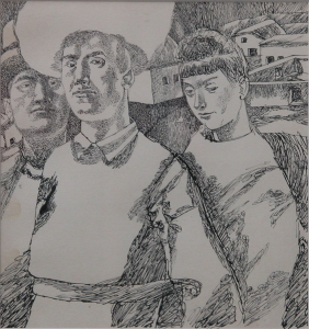 Без названия. 1944. Б., тушь, перо. 22х22.