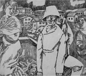 Он еще поживет. 1945. Б., тушь, перо. 36,5x20.