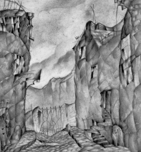 Street. 1929. P., pencil. 28х26.