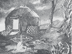 Ночь. Эскиз к кинофильму "Поэма о любви". 1953.