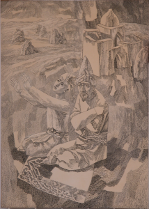 Песенка дервиша. 1960-е. На темы стихотворения О.Сулейменова. Вариант. Б., тушь, перо.