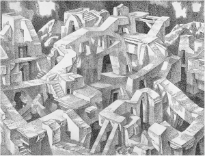 Иное (Чужой город). 1970. Б., тушь, перо. 45х60.