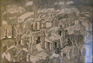 Покинутый город. 1974. Б. тушь, перо. 52х73.