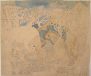 Beasts. 1934. P., pencil, watercolour. 26х32.
