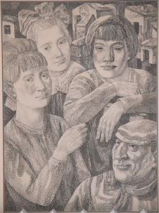 Групповой портрет. 1970-е. Б., тушь, перо.