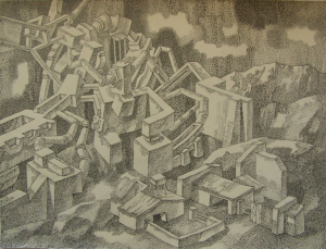 Опыты. Ферма. 1984. Б., тушь, перо. 53х71.