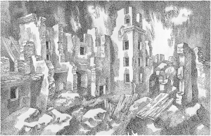 Улица. Ленинград. 1985. Б., тушь, перо. 49х75.5.