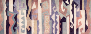 Sketch of a panel for the entrance hall of the Kazakhfilm audio-studio. 1979. P., watercolors.
