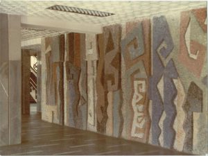 Panel in the building of the film studio "Kazakhfilm". 1979. Smalt.
